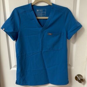 Figs Blue Scrub Top